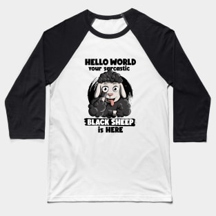 Sarcastic black sheep black Baseball T-Shirt